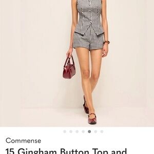 Commense Black and White Gingham Short Set